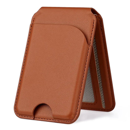 Revolutionary 2-in-1 Magnetic Wallet Stand: Premium Leather Card Holder for iPhone 16/15/14/13/12 Series with Adjustable Viewing Options