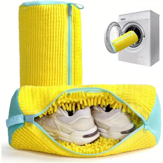 Revolutionize Your Laundry Routine with Our Modern Minimalist Shoe Washing Bag - Durable Polyester Protector for Fluffy Fibers
