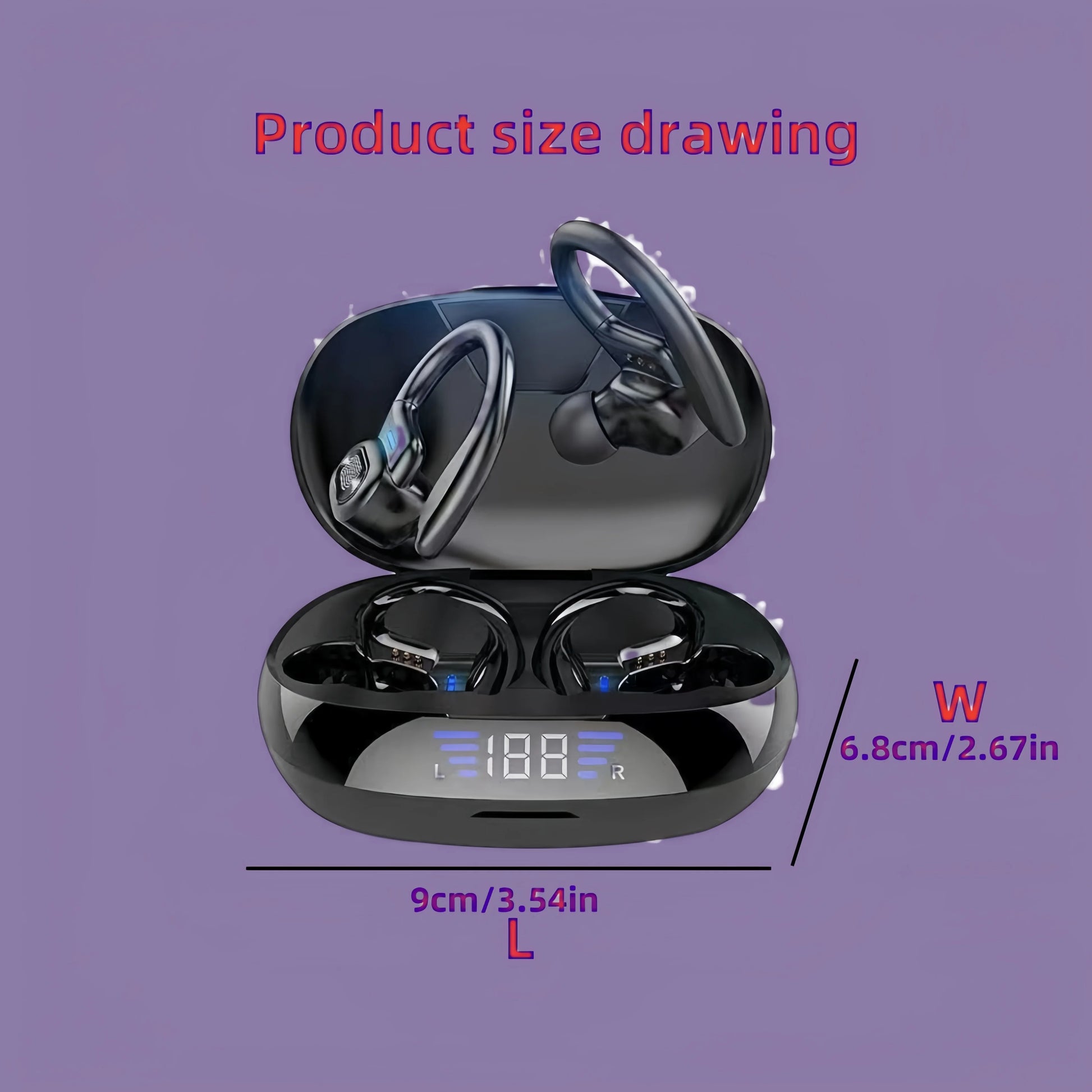 SP16 Wireless Bluetooth Earphones - Long Battery Life, Digital Display & Noise Reduction for Sports