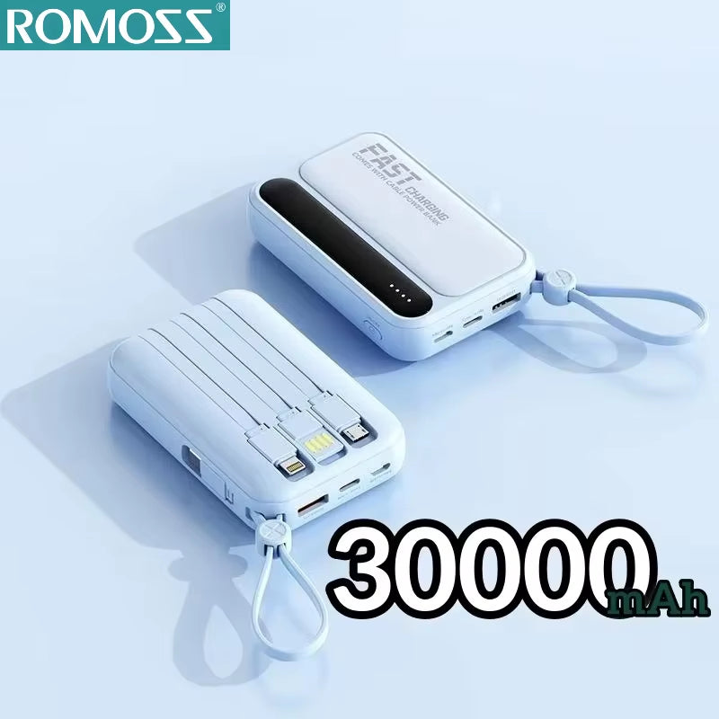 4 In1 Power Bank 500000Mah Large Capacity Built in Cables Intelligent Digital Display Light Portable Battery for Iphone