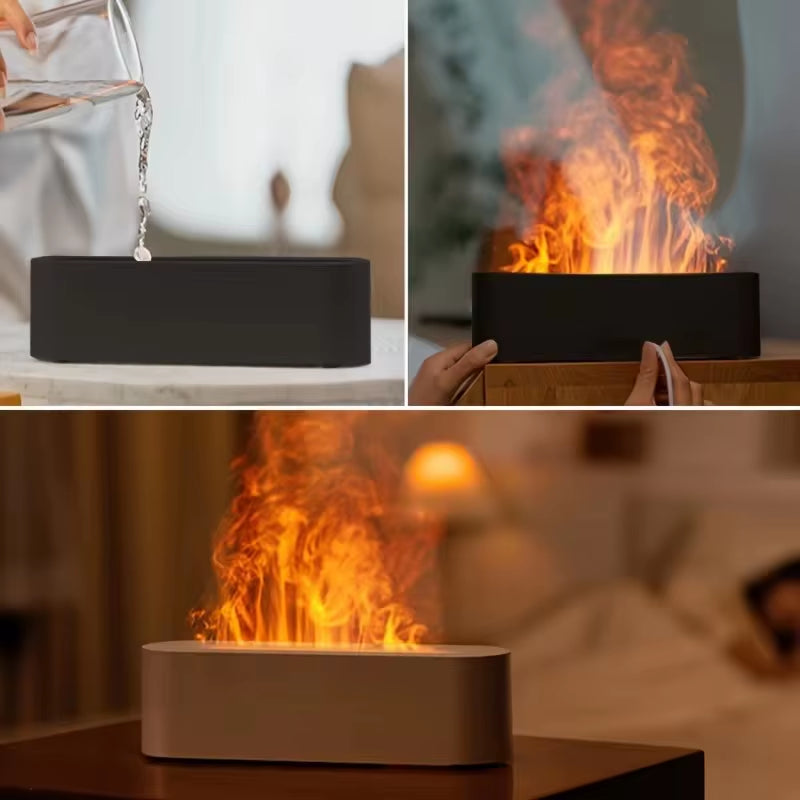Flame-Inspired Essential Oil Aroma Diffuser with Ultrasonic Mist & RGB Night Light
