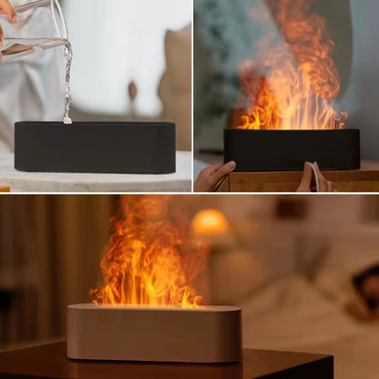 Flame-Inspired Essential Oil Aroma Diffuser with Ultrasonic Mist & RGB Night Light