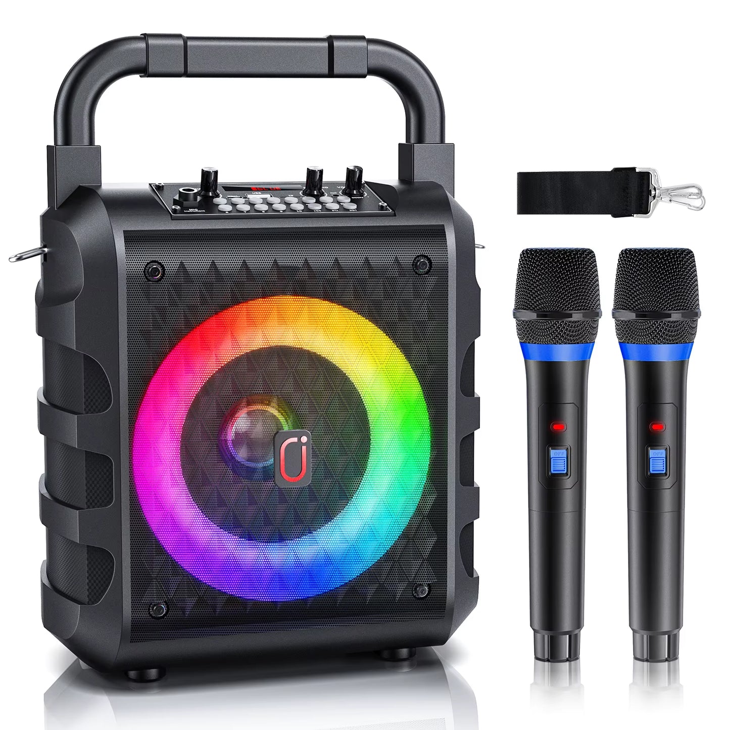 Ultimate Wireless Bluetooth Karaoke Speaker with LED Light - Portable Home Karaoke System with Microphone