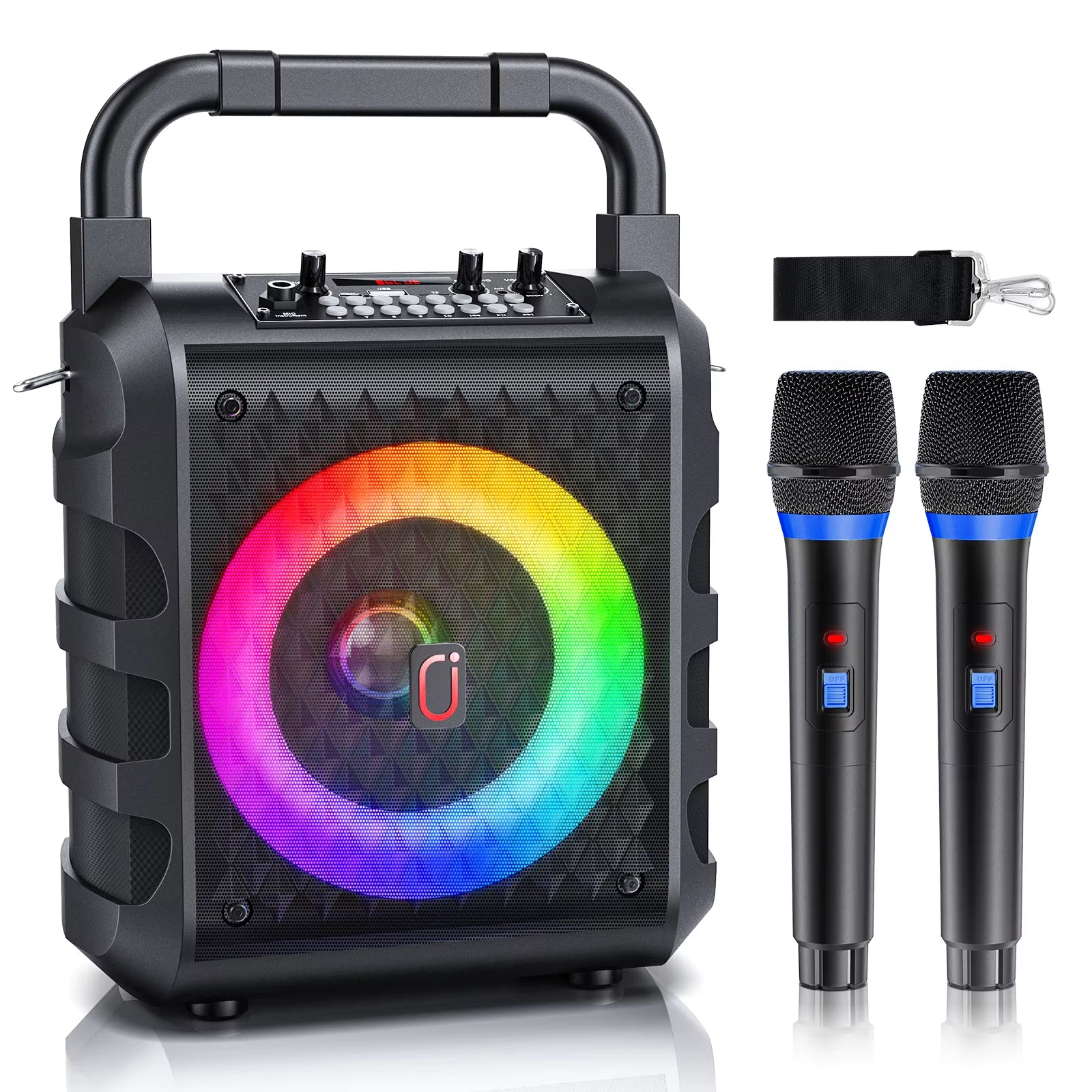 Ultimate Wireless Bluetooth Karaoke Speaker with LED Light - Portable Home Karaoke System with Microphone