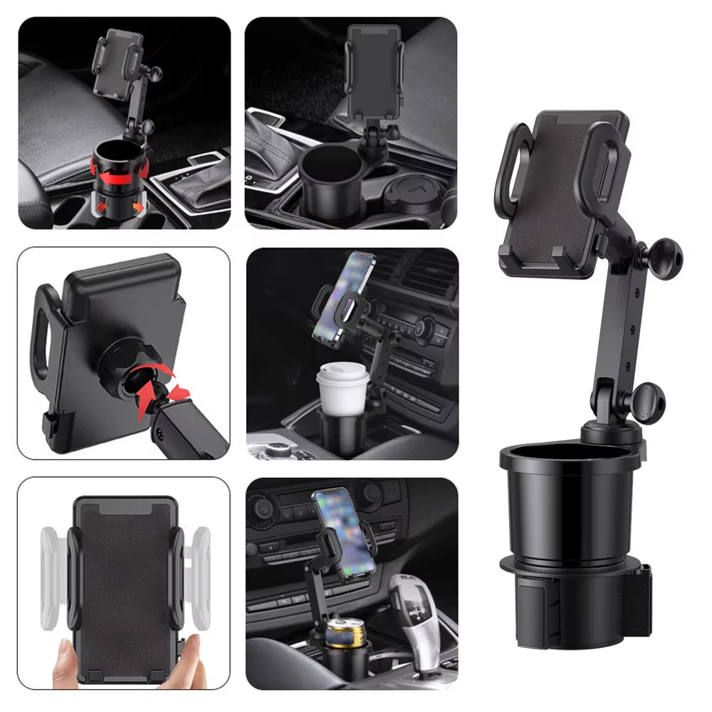 Ultimate Car Cup Holder Expander & 360° Smartphone Mount - Perfect Auto Interior Accessory!