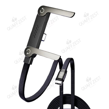 240W Fast Charging 2-In-1 Foldable Phone Holder & Data Cable for Phones and Tablets