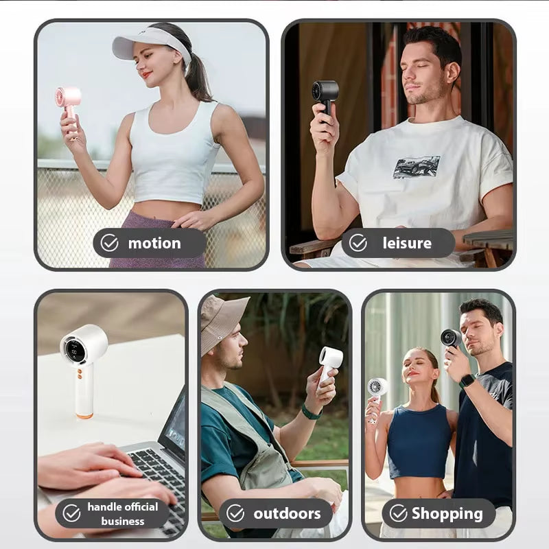 Ultimate Portable Turbo Handheld Fan - 100 Speed Settings for Home, Travel & Outdoor Adventures