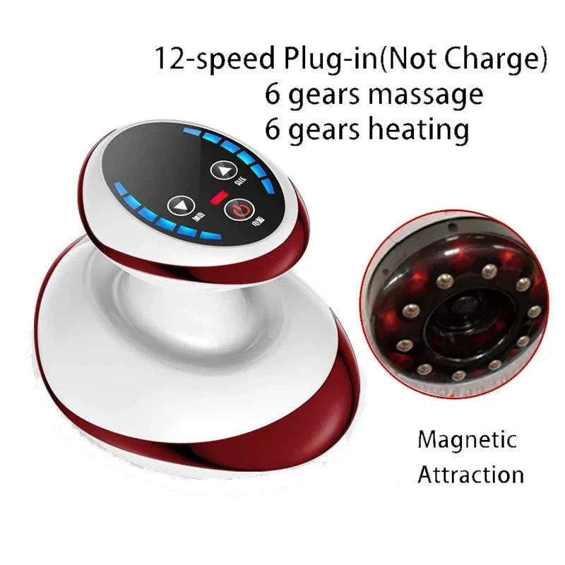 Rechargeable 6/9 Gear Negative Pressure Vacuum Suction Cup - Body Fat Burner & Guasha Massage with Electric Heating for Home Use