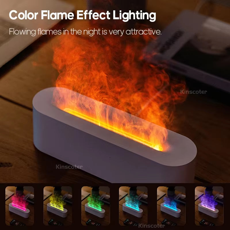 Flame-Inspired Essential Oil Aroma Diffuser with Ultrasonic Mist & RGB Night Light