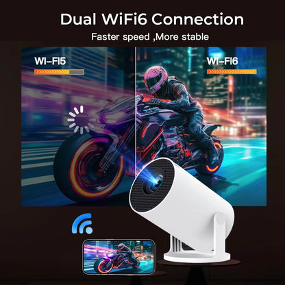 4K HD Projector X1BQ - Native 720P, Android 11, Dual WiFi 6, BT 5.0, 260 ANSI, 180° Rotatable - Ultimate Home Cinema & Office Upgrade!