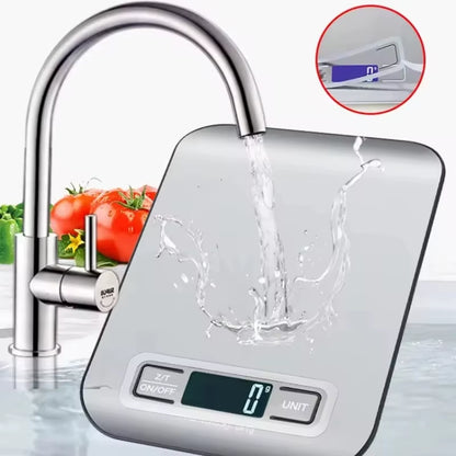 Stainless Steel Digital Kitchen Scale with LED Display - 5Kg/1G Precision Weighing for Food, Jewelry, and Baking