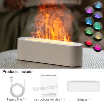 Flame-Inspired Essential Oil Aroma Diffuser with Ultrasonic Mist & RGB Night Light