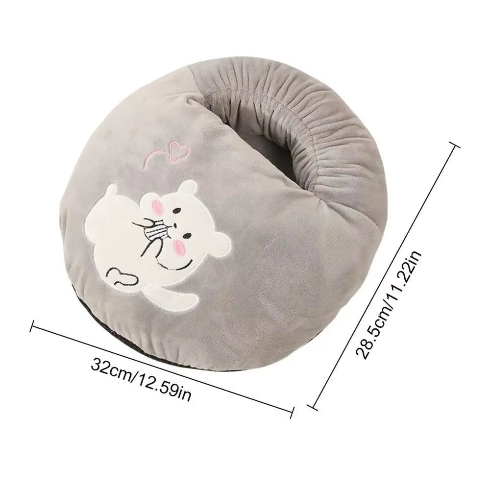 Cozy Cartoon USB Foot Warmer - Multicolor Plush Electric Heater for Winter Comfort