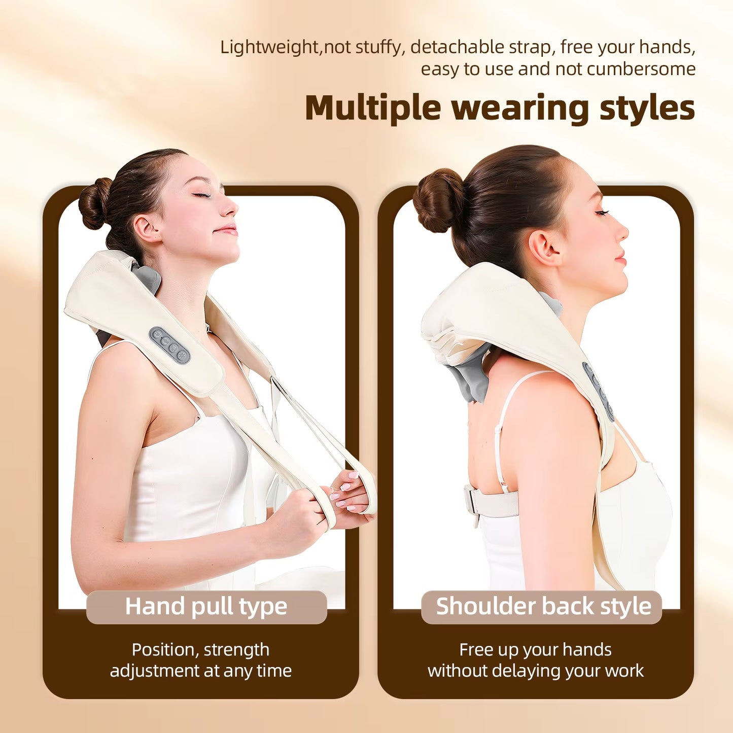 Wireless 26W Brushless Motor Neck and Shoulder Massager - Ultimate Back and Neck Kneading Shawl for Relaxation