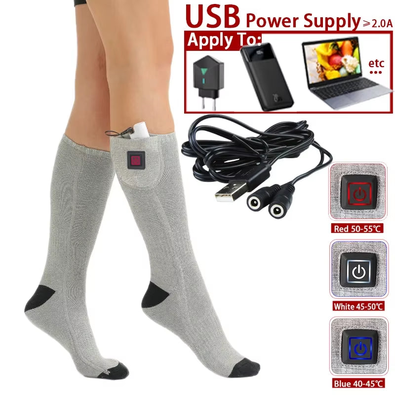 Ultimate Winter Heated Socks for Men & Women - Thermal Foot Warmers for Skiing, Trekking, and Outdoor Adventures