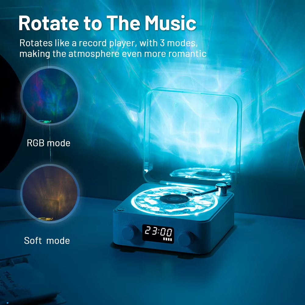 Vintage Mini Bluetooth Speaker with RGB Light - Portable White Noise Sleep Aid & Subwoofer, TF Card Support