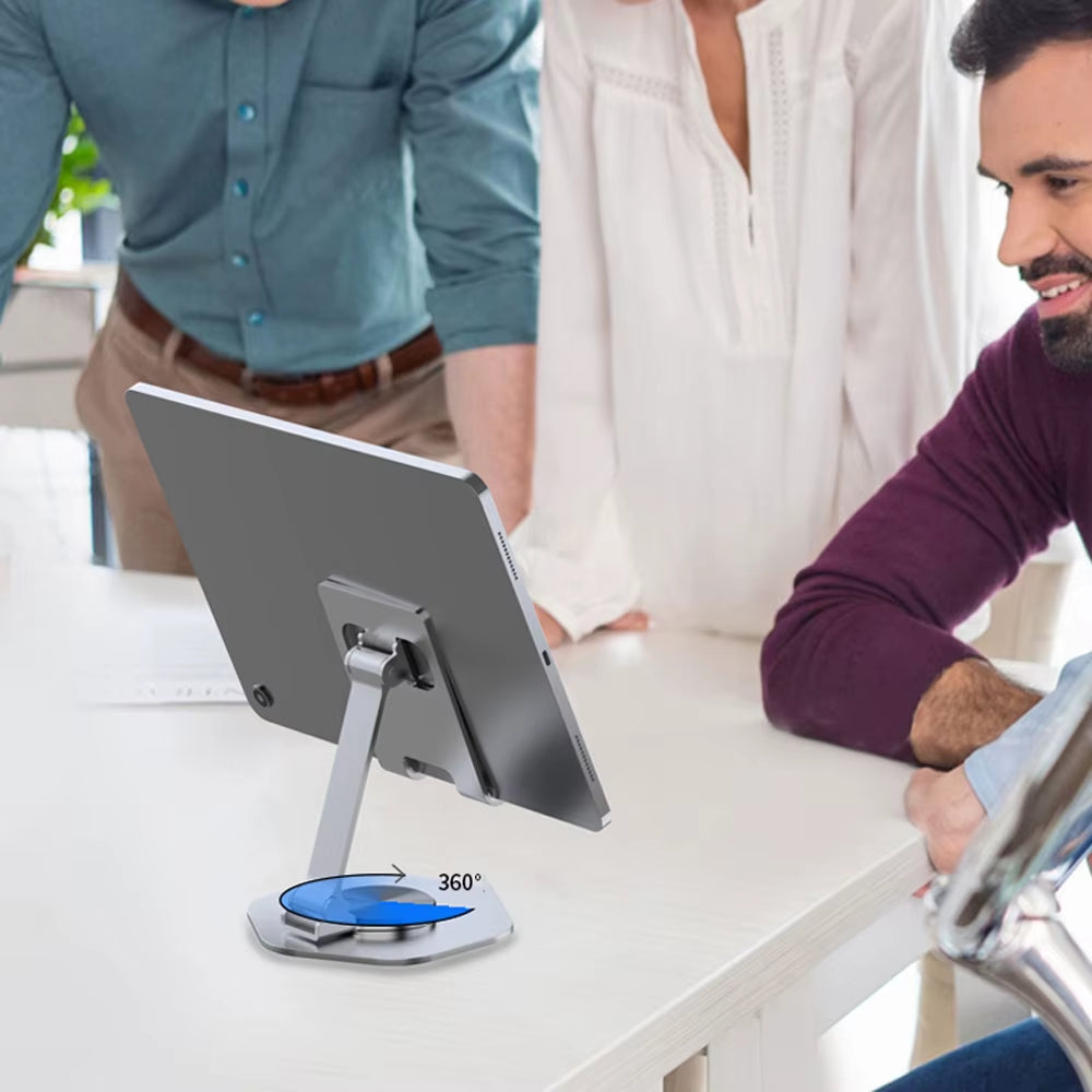Adjustable 360° Rotating Metal Phone & Tablet Stand for iPhone, iPad, and Xiaomi - Perfect Desktop Holder
