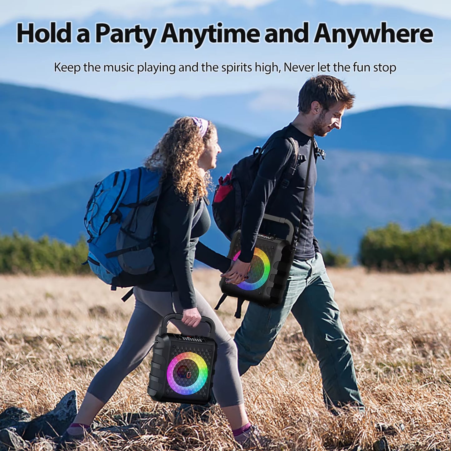 Ultimate Wireless Bluetooth Karaoke Speaker with LED Light - Portable Home Karaoke System with Microphone