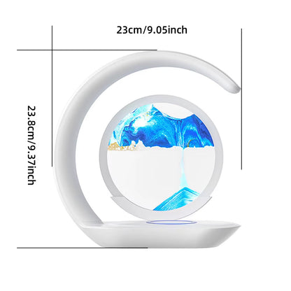 Stylish Quicksand Table Lamp with USB Wireless Charging - 3D Hourglass Sand Painting Night Light for Elegant Office Decor