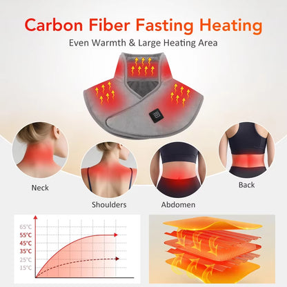 Experience Ultimate Comfort with Our Electric Heated Shoulder and Neck Pad - 3 Adjustable Heat Settings for Soothing Relief