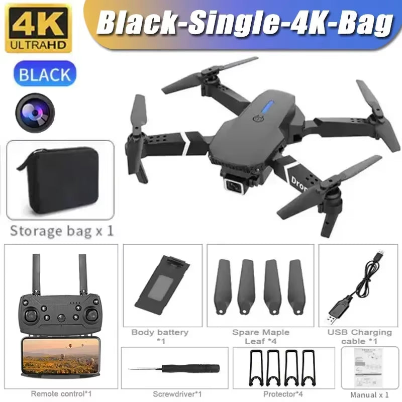 2025 E88Pro 4K Professional RC Drone with 1080P HD Camera - Foldable Helicopter, WIFI FPV, Height Hold - Perfect Gift Toy!
