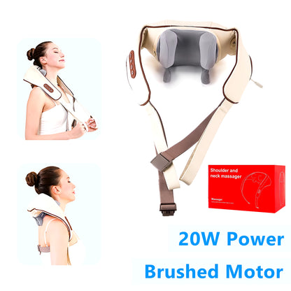 Wireless 26W Brushless Motor Neck and Shoulder Massager - Ultimate Back and Neck Kneading Shawl for Relaxation