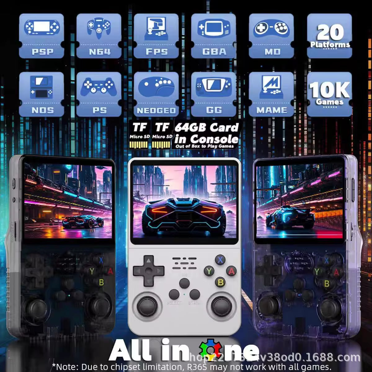 Open Source R36 64GB Handheld Game Console - Play the Best Games on Linux with 3.5" Display!