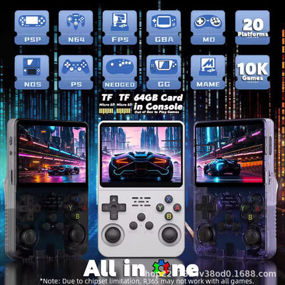 Open Source R36 64GB Handheld Game Console - Play the Best Games on Linux with 3.5" Display!