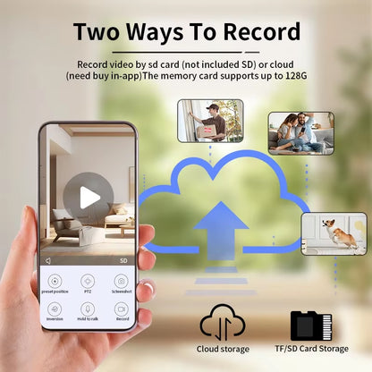 8MP Smart WiFi Surveillance Robot - Wireless Security Baby Monitor with AI Human Tracking, Two-Way Audio, and Color Night Vision